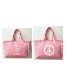 Load image into Gallery viewer, ONE LOVE ONE PLANET TOTE BAGS