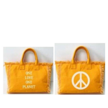 Load image into Gallery viewer, ONE LOVE ONE PLANET TOTE BAGS