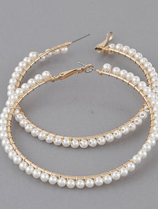 LARGE PEARL 360 HOOPS