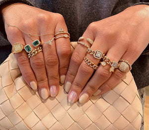 EMERALD DOUBLE STONE RING