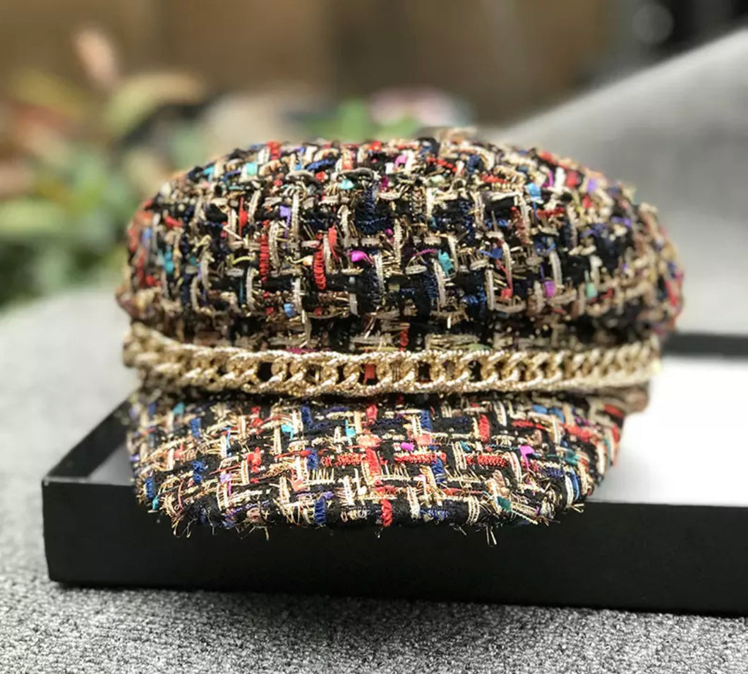 AUTUMN VINTAGE CHAIN PLAID HAT