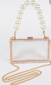 RELLA CLEAR PEARL CLUTCH