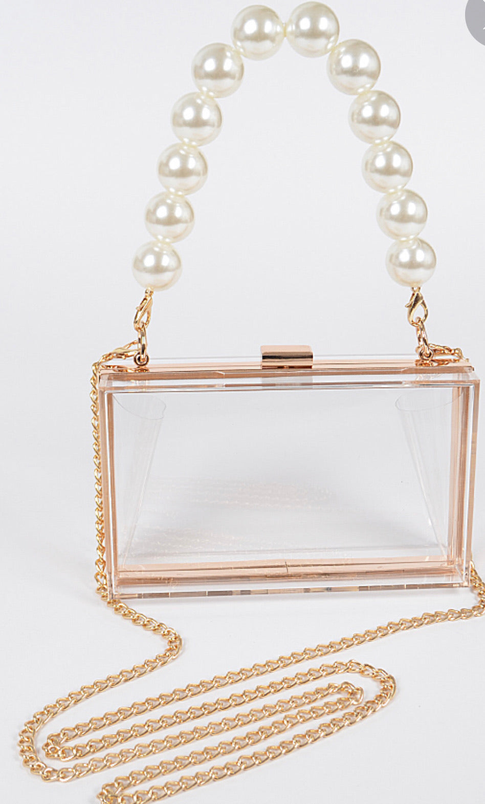 RELLA CLEAR PEARL CLUTCH