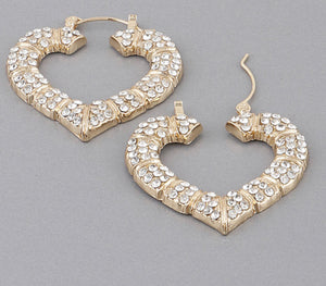 BAMBOO CRYSTAL SQUARE HOOPS