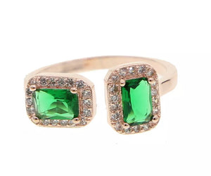 EMERALD DOUBLE STONE RING