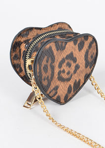 HEART LEOPARD MINI BAG