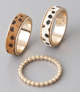 ANIMAL PRINT 3pcs Ring SET