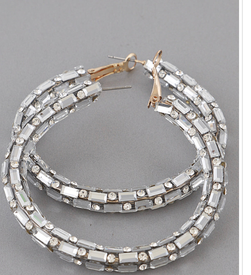 JEWELED HANDMADE HOOP EARRINGS