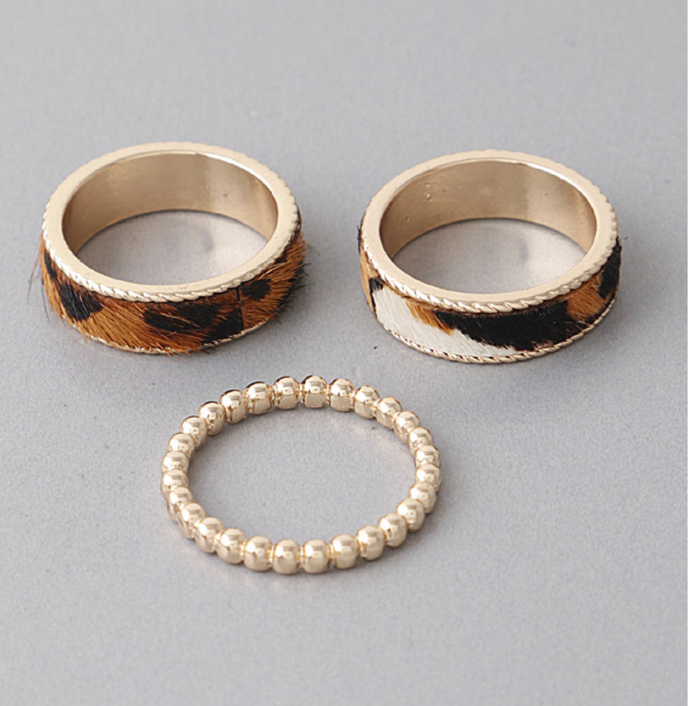 ANIMAL PRINT 3pcs Ring SET