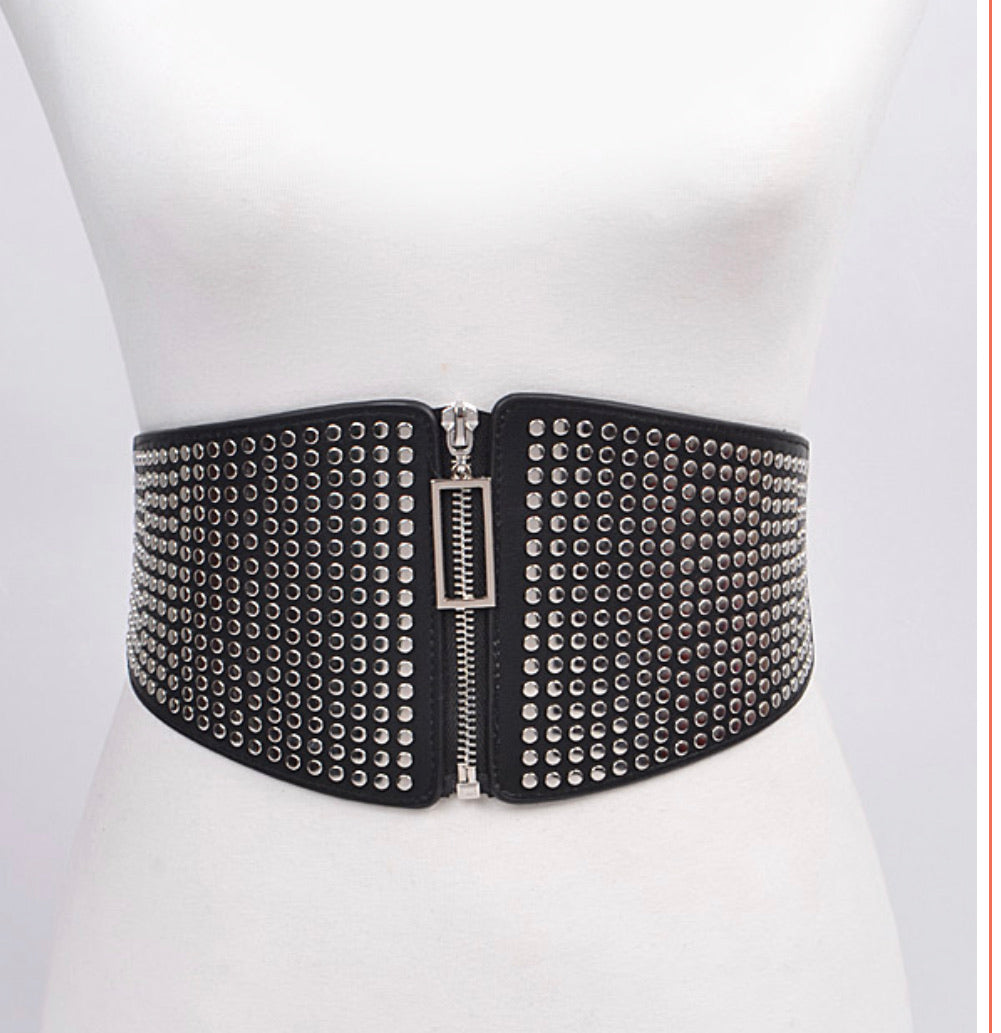 SNATCHED STUDDED WAIST BELT