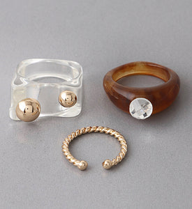 VENISH 3 PCS RING SET