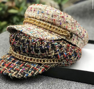 AUTUMN VINTAGE CHAIN PLAID HAT