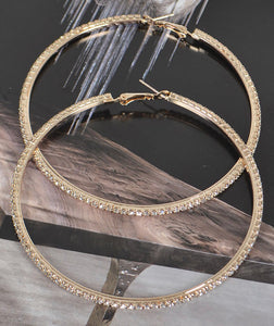 DOUBLE CRYSTAL HOOPS LARGE