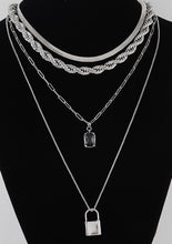 Load image into Gallery viewer, ROPE &amp; LOCK LAYERED NECKLACE
