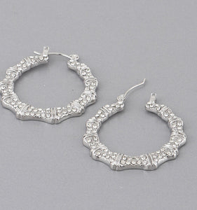 BAMBOO CRYSTAL SQUARE HOOPS