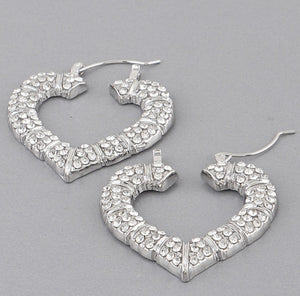 BAMBOO CRYSTAL SQUARE HOOPS