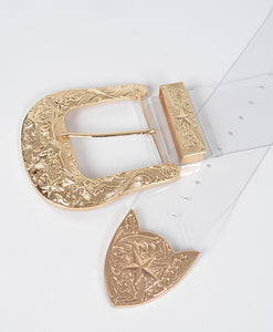 OVERSIZED GOLD BUCKLE BELT