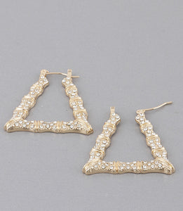 BAMBOO CRYSTAL SQUARE HOOPS