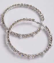 Load image into Gallery viewer, DIAMOND &amp; PEARL HOOPS
