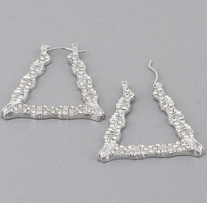 BAMBOO CRYSTAL SQUARE HOOPS