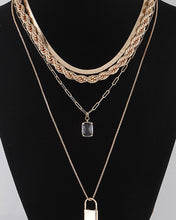 Load image into Gallery viewer, ROPE &amp; LOCK LAYERED NECKLACE
