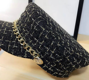 AUTUMN VINTAGE CHAIN PLAID HAT